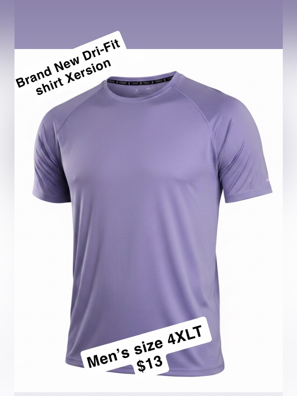 Xersion Men’s Short Sleeve Performance Tee - Lavender Purple